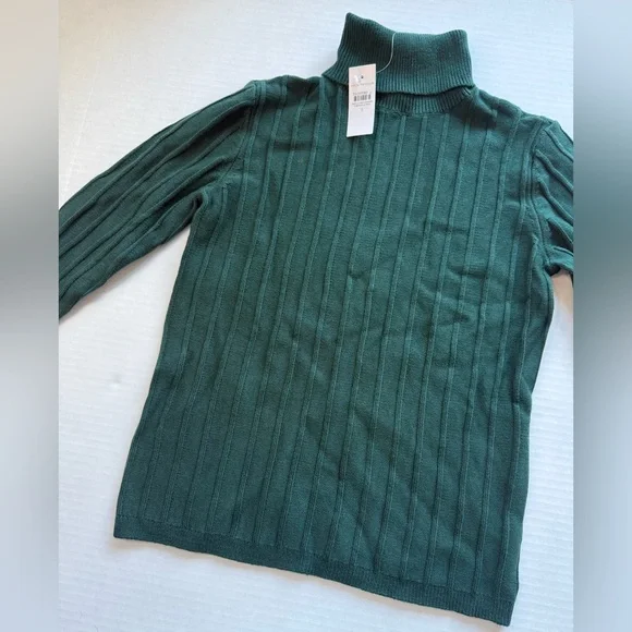 NWT Ann Taylor Ribbed Turtleneck Sweater Pine Grove Green Size S - Picture 4 of 14